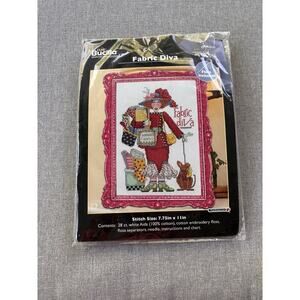 NEW Bucilla PLAID Counted Cross Stitch Kit "FABRIC DIVA" WM45620 28 Count